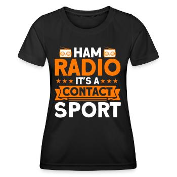 Amateur radio Morse code broadcast amateur radio Gesche - Women's Functional T-Shirt - black - Front - AI Model Female 172 light (172cm)