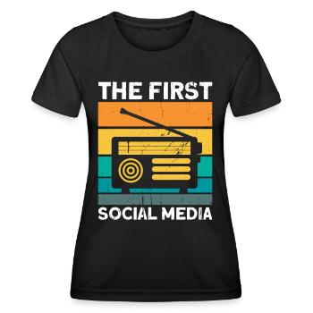 Radioamateur Code Morse émission radio amateur Gesche - T-shirt sport Femme - noir - Devant - AI Model Female 172 light (172cm)