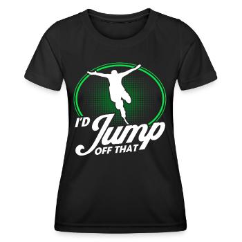 Extremsport Bungee Springen Bungee Springer - Frauen Funktions-T-Shirt - Schwarz - Vorne - AI Model Female 172 light (172cm)