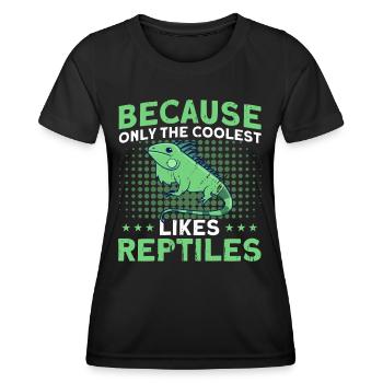 Lézards Reptile Reptile Lovers Cadeau - T-shirt sport Femme - noir - Devant - AI Model Female 172 light (172cm)