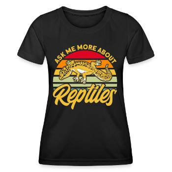 Reptiles Reptile Snake Cadeau - T-shirt sport Femme - noir - Devant - AI Model Female 172 light (172cm)