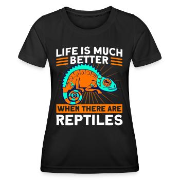 Reptile Lovers Reptile Snake Cadeau - T-shirt sport Femme - noir - Devant - AI Model Female 172 light (172cm)