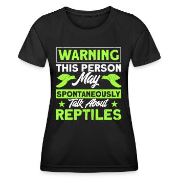 Reptile Reptile Lézards Cadeau - T-shirt sport Femme - noir - Devant - AI Model Female 172 light (172cm)