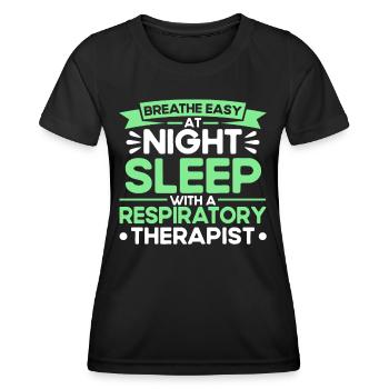 Thérapeute respiratoire agréé Respirotic T - T-shirt sport Femme - noir - Devant - AI Model Female 172 light (172cm)