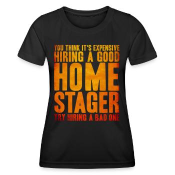 Innenarchitektin Hausvorstellung Haus Einrichtung - Frauen Funktions-T-Shirt - Schwarz - Vorne - AI Model Female 172 light (172cm)