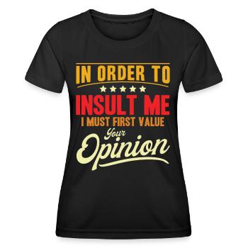 Sarcasme Ironie Cadeau sarcastique - T-shirt sport Femme - noir - Devant - AI Model Female 172 light (172cm)