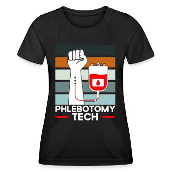 Phlébotomie Échantillon de sang Phlébotomiste Tech Cadeau - T-shirt sport Femme - noir - Devant - AI Model Female 172 light (172cm)