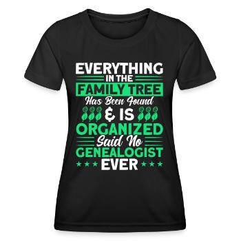 Arbre généalogique Généalogie Cadeau de généalogie - T-shirt sport Femme - noir - Devant - AI Model Female 172 light (172cm)