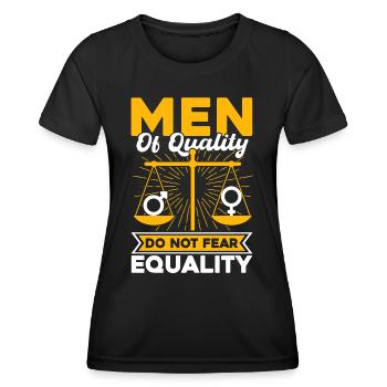 Égalité des sexes Égalité des sexes - T-shirt sport Femme - noir - Devant - AI Model Female 172 light (172cm)
