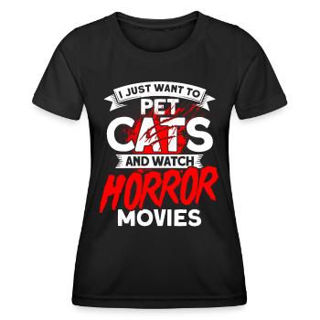 Scary Movie Horror Movie Creepy Movies Gift - Women's Functional T-Shirt - black - Front - AI Model Female 172 light (172cm)