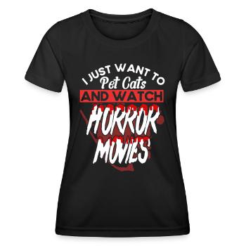 Scary Movie Horror Movie Creepy Movies Gift - Women's Functional T-Shirt - black - Front - AI Model Female 172 light (172cm)