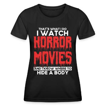 Horror Movie Slasher Movie Creepy Movies Gift - Women's Functional T-Shirt - black - Front - AI Model Female 172 light (172cm)