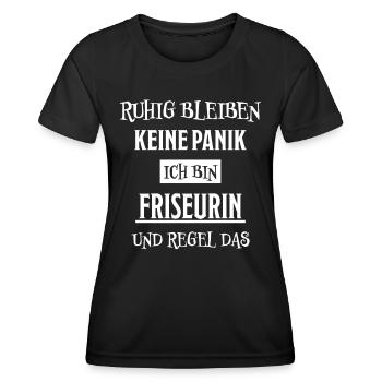 Friseurin Friseur Lustig Spruch Friseurin Geschenk - Frauen Funktions-T-Shirt - Schwarz - Vorne - AI Model Female 172 light (172cm)