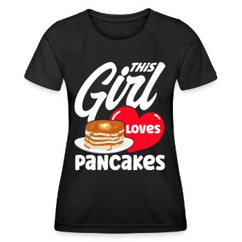 Crêpes Jour Petit déjeuner Crêpes Crêpes Crêpes - T-shirt sport Femme - noir - Devant - AI Model Female 172 light (172cm)
