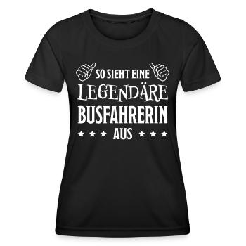 Busfahrerin Lustig Spruch Job Busfahrerin Geschenk - Frauen Funktions-T-Shirt - Schwarz - Vorne - AI Model Female 172 light (172cm)