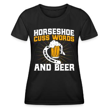 Hufeisen-Werfen Hufeisen-Werfen Hufeisen-Wurfspiel - Frauen Funktions-T-Shirt - Schwarz - Vorne - AI Model Female 172 light (172cm)