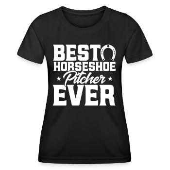 Hufeisen-Wurfspiel Hufeisen Werfen Hufeisen-Werfen - Frauen Funktions-T-Shirt - Schwarz - Vorne - AI Model Female 172 light (172cm)