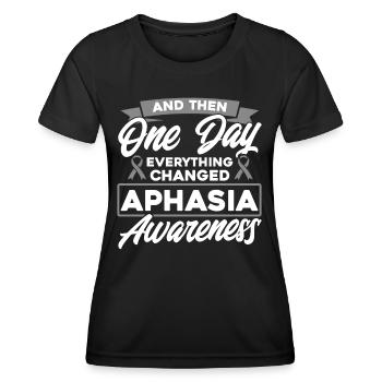 Aphasie Soutien Aphasie Combattant Aphasie Bewu - T-shirt sport Femme - noir - Devant - AI Model Female 172 light (172cm)