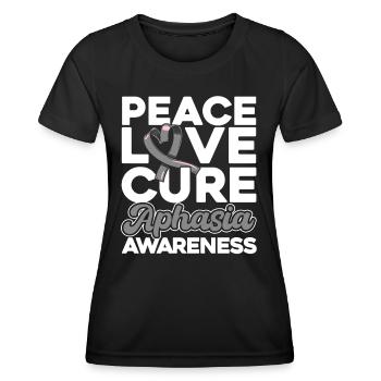 Aphasie Conscience Boucle grise Aphasie survivant - T-shirt sport Femme - noir - Devant - AI Model Female 172 light (172cm)