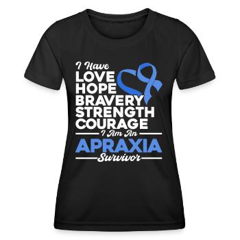 Apraxie Bewusstsein Apraxie Überlebender Blaue - Frauen Funktions-T-Shirt - Schwarz - Vorne - AI Model Female 172 light (172cm)