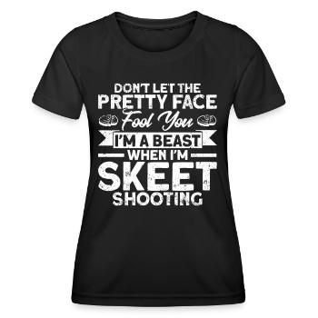 Shooting Club Clay Pigeon Shooting Falling Shooting Gesch - T-shirt sport Femme - noir - Devant - AI Model Female 172 light (172cm)