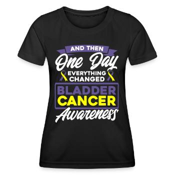 Cancer de la vessie Soutien Lutte contre le cancer de la vessie - T-shirt sport Femme - noir - Devant - AI Model Female 172 light (172cm)