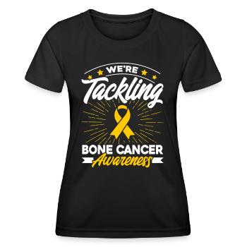 Ruban jaune Cancer des os Cancer de l’os Os de soutien Os - T-shirt sport Femme - noir - Devant - AI Model Female 172 light (172cm)