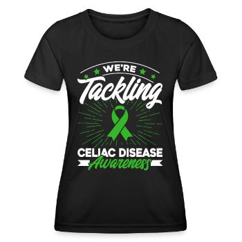 Green Ribbon Maladie cœliaque Soutenir la pratique de la maladie cœliaque - T-shirt sport Femme - noir - Devant - AI Model Female 172 light (172cm)