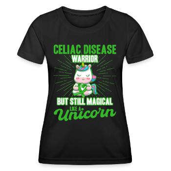 Soutien à la maladie cœliaque Sensibilisation à la maladie cœliaque Verts - T-shirt sport Femme - noir - Devant - AI Model Female 172 light (172cm)