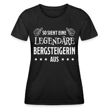 Bergsteigerin Wandern Fun Lustiger Spruch Geschenk - Frauen Funktions-T-Shirt - Schwarz - Vorne - AI Model Female 172 light (172cm)