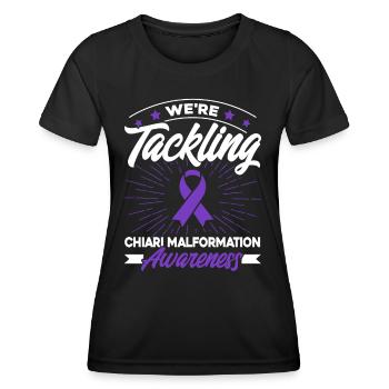 Purple Bow Chiari Malformation Support Ch - T-shirt sport Femme - noir - Devant - AI Model Female 172 light (172cm)