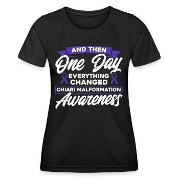 Chiari Malformation Support Chiari Painting Format - T-shirt sport Femme - noir - Devant - AI Model Female 172 light (172cm)