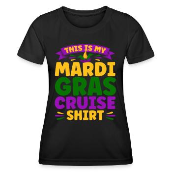 Dies ist mein Mardi Gras Cruise Shirt Mardi Gras G - Frauen Funktions-T-Shirt - Schwarz - Vorne - AI Model Female 172 light (172cm)