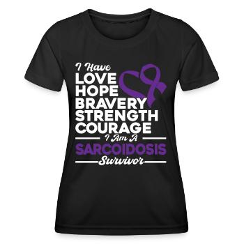Sarkoidose Bewusstsein Sarkoidose Überlebender Lil - Frauen Funktions-T-Shirt - Schwarz - Vorne - AI Model Female 172 light (172cm)