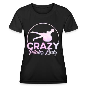 Pilates Verrückte Pilates Lady Geschenk - Frauen Funktions-T-Shirt - Schwarz - Vorne - AI Model Female 172 light (172cm)