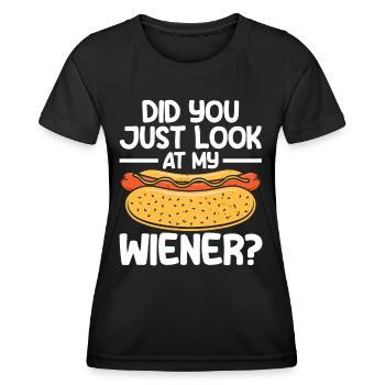 Check out my sausage hot dog gift - Women's Functional T-Shirt - black - Front - AI Model Female 172 light (172cm)