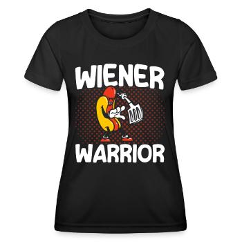 Sausages Warrior Hot Dog Gift - Women's Functional T-Shirt - black - Front - AI Model Female 172 light (172cm)