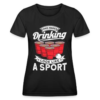 Beer Pong Champion Vous permet de boire comme un sport a - T-shirt sport Femme - noir - Devant - AI Model Female 172 light (172cm)