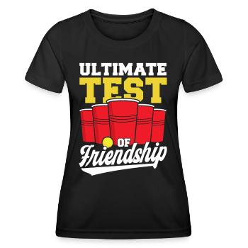 Beer Pong Champion The Ultimate Test of the Freunds - Women's Functional T-Shirt - black - Front - AI Model Female 172 light (172cm)