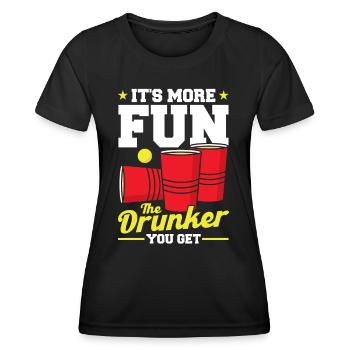 Bier Pong Champion Es macht mehr Spaß je betrunken - Frauen Funktions-T-Shirt - Schwarz - Vorne - AI Model Female 172 light (172cm)