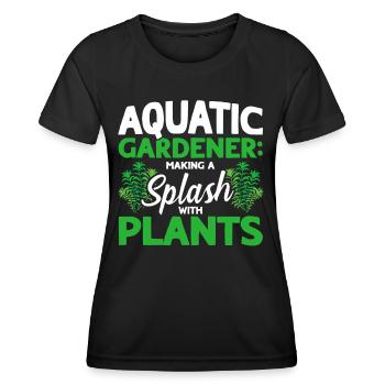 Jardiniers aquatiques Transpiration avec les plantes - T-shirt sport Femme - noir - Devant - AI Model Female 172 light (172cm)