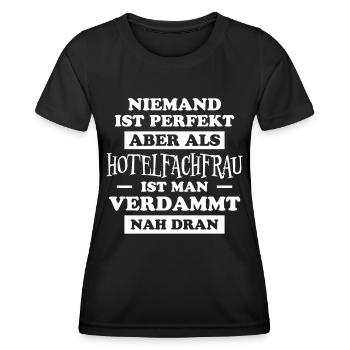 Hotelfachfrau Spruch Lustig Hotelfachfrau Geschenk - Frauen Funktions-T-Shirt - Schwarz - Vorne - AI Model Female 172 light (172cm)
