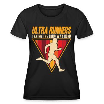 Coureur d’ultramarathon Ultramarathon Trail Running Ges - T-shirt sport Femme - noir - Devant - AI Model Female 172 light (172cm)