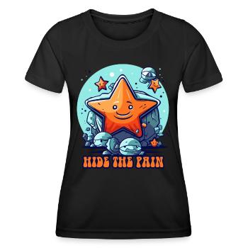 Versteck den Schmerz, kleine Seestern Seeigel - Frauen Funktions-T-Shirt - Schwarz - Vorne - AI Model Female 172 light (172cm)