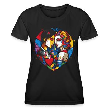 Liebende Liebhaber und Herzen - Frauen Funktions-T-Shirt - Schwarz - Vorne - AI Model Female 172 light (172cm)