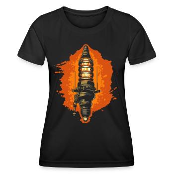 Erfahrener Zündkerzen Mechaniker - Frauen Funktions-T-Shirt - Schwarz - Vorne - AI Model Female 172 light (172cm)