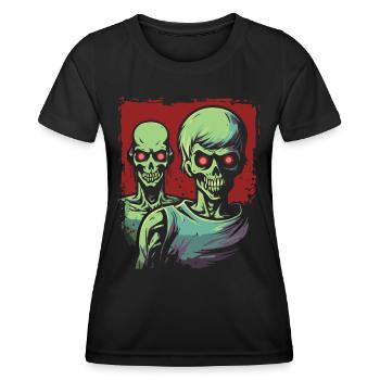 La nuit est à nous : des zombies squelettes cool - T-shirt sport Femme - noir - Devant - AI Model Female 172 light (172cm)
