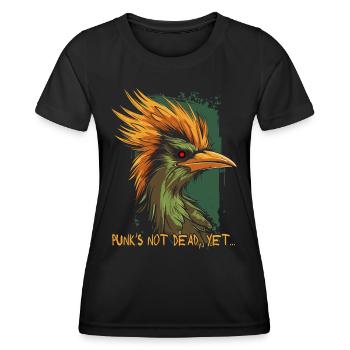 cooler lustiger und verrückter Vogel Punk - Frauen Funktions-T-Shirt - Schwarz - Vorne - AI Model Female 172 light (172cm)