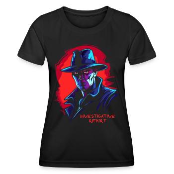 Investigativer Bericht eines -Film-Noir Detektiv - Frauen Funktions-T-Shirt - Schwarz - Vorne - AI Model Female 172 light (172cm)