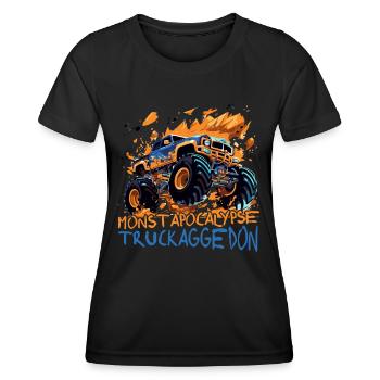 Apokalypse Armageddon Monster Truck - Frauen Funktions-T-Shirt - Schwarz - Vorne - AI Model Female 172 light (172cm)